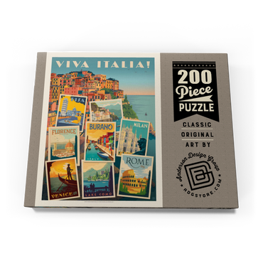 Italy: Viva Italia! Collage, Vintage Poster 200 Puzzle Schachtel Ansicht3