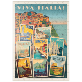 Darstellung des Puzzle-Motivs Italy: Viva Italia! Collage, Vintage Poster – Puzzleteile: 200