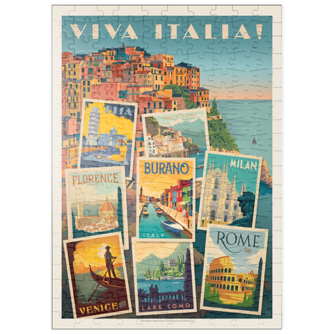 puzzleplate Italy: Viva Italia! Collage, Vintage Poster 200 Puzzle