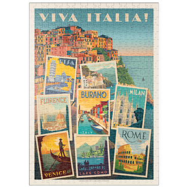 puzzleplate Italy: Viva Italia! Collage, Vintage Poster 500 Puzzle