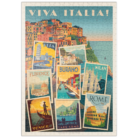 puzzleplate Italy: Viva Italia! Collage, Vintage Poster 500 Puzzle
