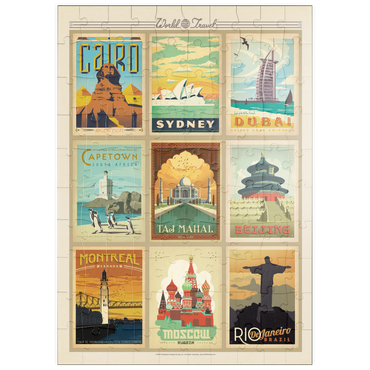 puzzleplate World Travel, Collage, Vintage Poster 100 Puzzle