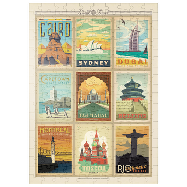 puzzleplate World Travel, Collage, Vintage Poster 200 Puzzle