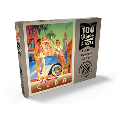 Cuba: Havana Shade, Vintage Poster 100 Puzzle Schachtel Ansicht2