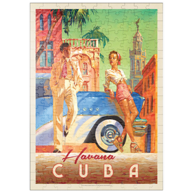 Darstellung des Puzzle Motivs Kuba: Havanna-Schatten, Vintage Poster - Puzzleteile: 200