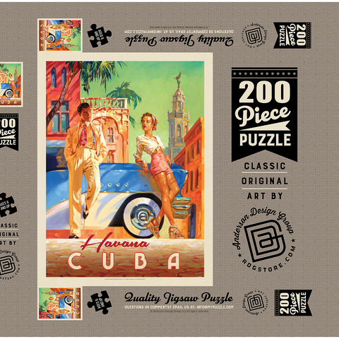 Cuba: Havana Shade, Vintage Poster 200 Puzzle Schachtel 3D Modell