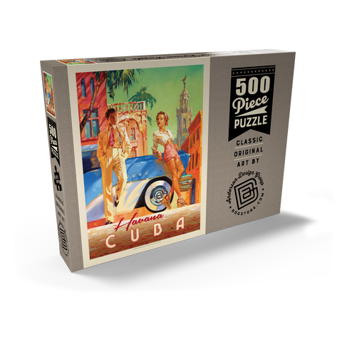 Cuba: Havana Shade, Vintage Poster 500 Puzzle Schachtel Ansicht2