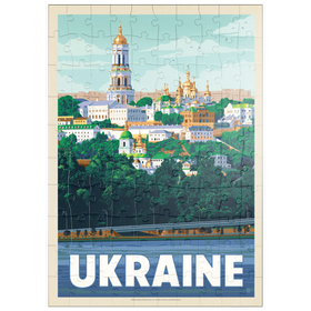 Darstellung des Puzzle Motivs Ukraine: Kiew, Vintage Poster - Puzzleteile: 100
