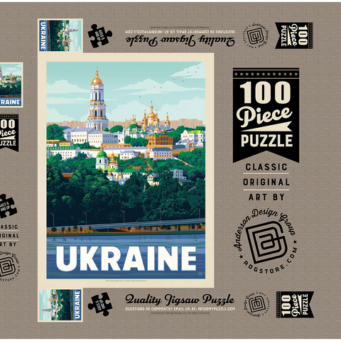 Ukraine: Kiev, Vintage Poster 100 Puzzle Schachtel 3D Modell