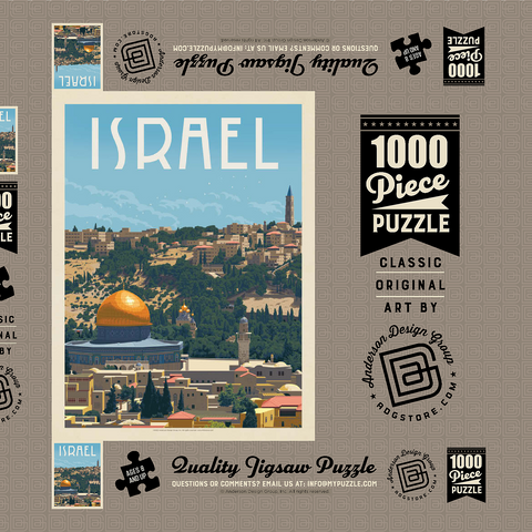 Israel: Jerusalem, The Old City, Vintage Poster 1000 Puzzle Schachtel 3D Modell
