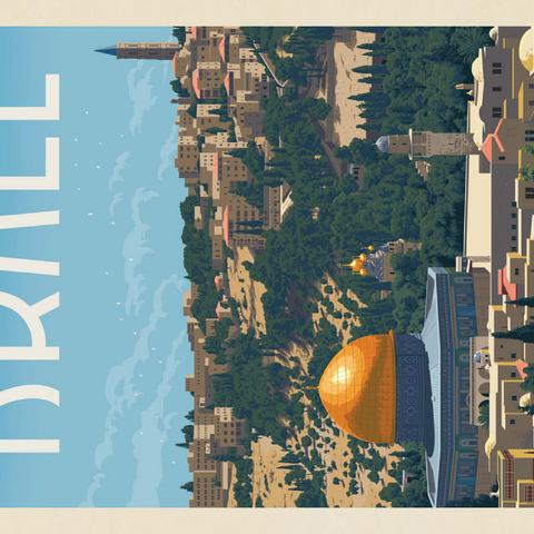 Israel: Jerusalem, The Old City, Vintage Poster 100 Puzzle 3D Modell