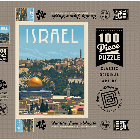 Israel: Jerusalem, The Old City, Vintage Poster 100 Puzzle Schachtel 3D Modell