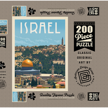 Israel: Jerusalem, The Old City, Vintage Poster 200 Puzzle Schachtel 3D Modell