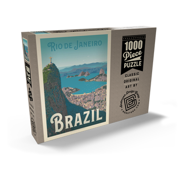 Brazil: Rio de Janeiro Harbor View, Vintage Poster 1000 Puzzle Schachtel Ansicht2
