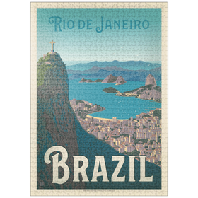 Darstellung des Puzzle-Motivs Brasilien: Rio de Janeiro Hafenansicht, Vintage Poster – Puzzleteile: 1000