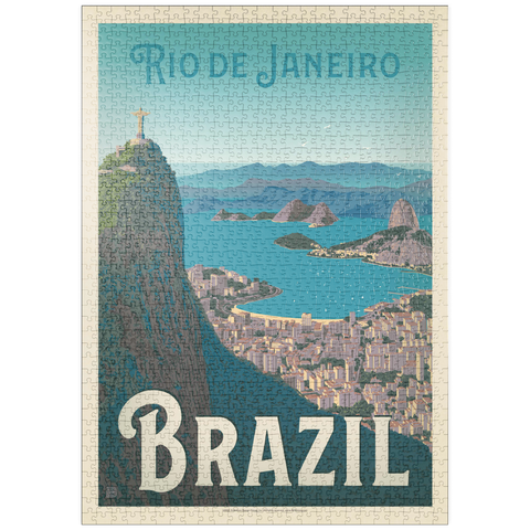 puzzleplate Brazil: Rio de Janeiro Harbor View, Vintage Poster 1000 Puzzle