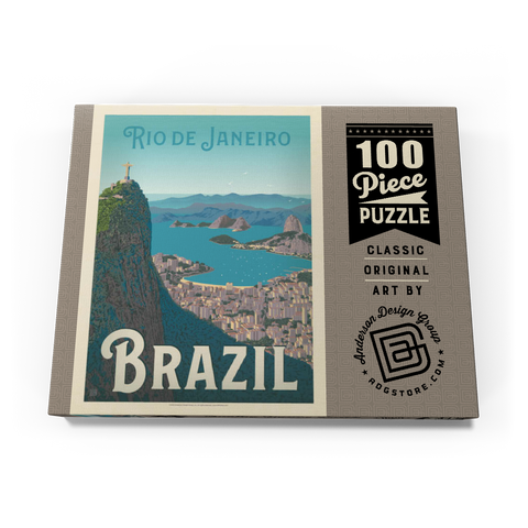 Brazil: Rio de Janeiro Harbor View, Vintage Poster 100 Puzzle Schachtel Ansicht3