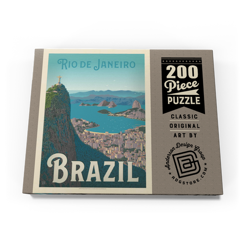 Brazil: Rio de Janeiro Harbor View, Vintage Poster 200 Puzzle Schachtel Ansicht3