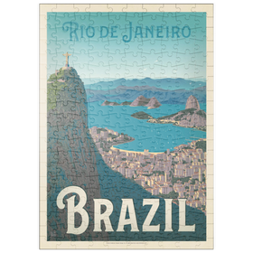 Darstellung des Puzzle-Motivs Brasilien: Rio de Janeiro Hafenansicht, Vintage Poster – Puzzleteile: 200
