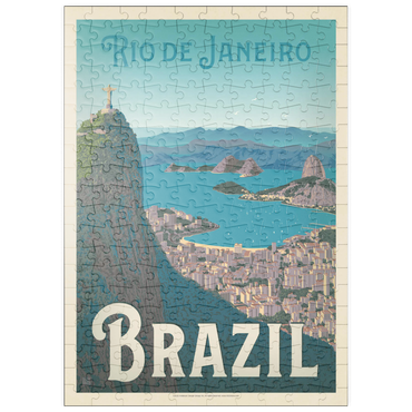 puzzleplate Brazil: Rio de Janeiro Harbor View, Vintage Poster 200 Puzzle