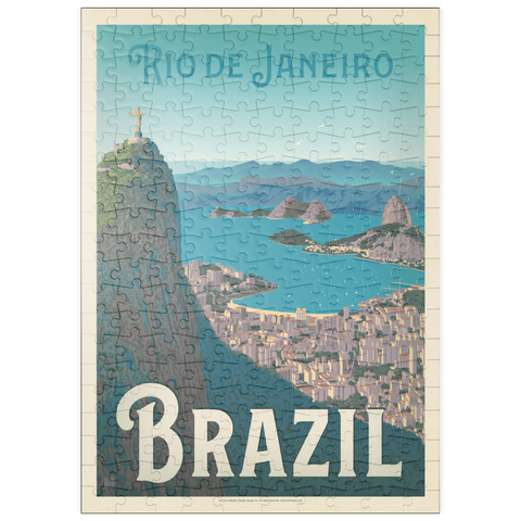puzzleplate Brazil: Rio de Janeiro Harbor View, Vintage Poster 200 Puzzle