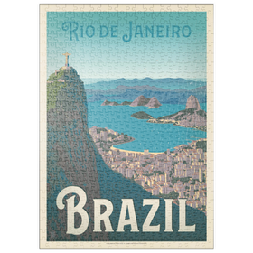 Darstellung des Puzzle-Motivs Brasilien: Rio de Janeiro Hafenansicht, Vintage Poster – Puzzleteile: 500