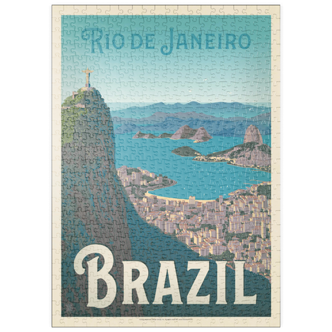 puzzleplate Brazil: Rio de Janeiro Harbor View, Vintage Poster 500 Puzzle