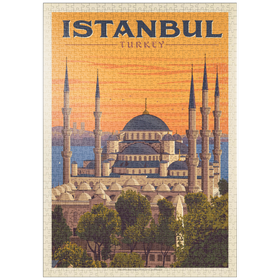 Darstellung des Puzzle Motivs Türkei: Istanbul, Vintage Poster - Puzzleteile: 1000