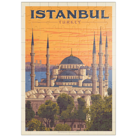 Darstellung des Puzzle Motivs Türkei: Istanbul, Vintage Poster - Puzzleteile: 100