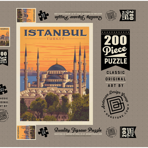 Turkey: Istanbul, Vintage Poster 200 Puzzle Schachtel 3D Modell