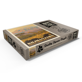 Darstellung des Puzzle Motivs Kilimandscharo: Höchster Berg Afrikas, Vintage Poster - Puzzleteile: 1000