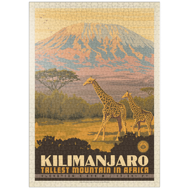 puzzleplate Kilimanjaro: Tallest Mountain in Africa, Vintage Poster 1000 Puzzle