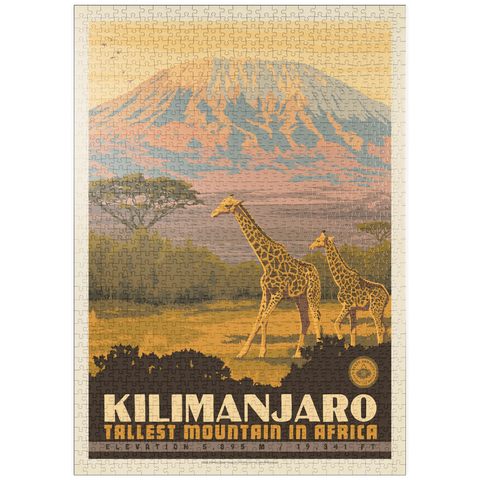 puzzleplate Kilimanjaro: Tallest Mountain in Africa, Vintage Poster 1000 Puzzle