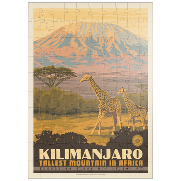 puzzleplate Kilimanjaro: Tallest Mountain in Africa, Vintage Poster 100 Puzzle