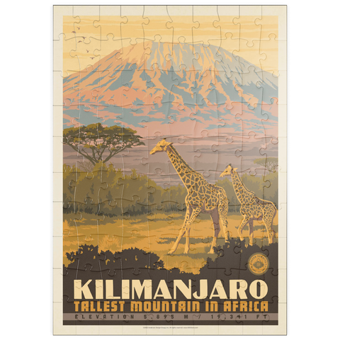 puzzleplate Kilimanjaro: Tallest Mountain in Africa, Vintage Poster 100 Puzzle