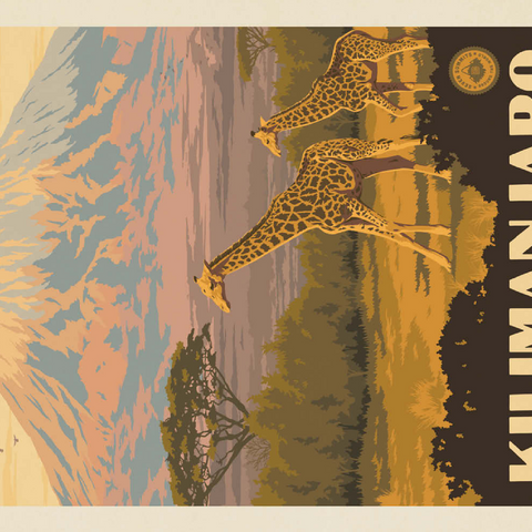 Kilimanjaro: Tallest Mountain in Africa, Vintage Poster 200 Puzzle 3D Modell