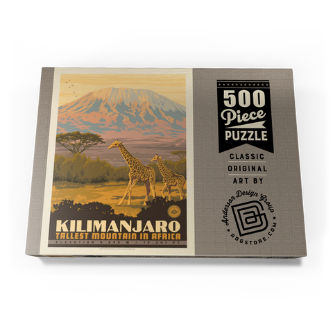 Kilimanjaro: Tallest Mountain in Africa, Vintage Poster 500 Puzzle Schachtel Ansicht3
