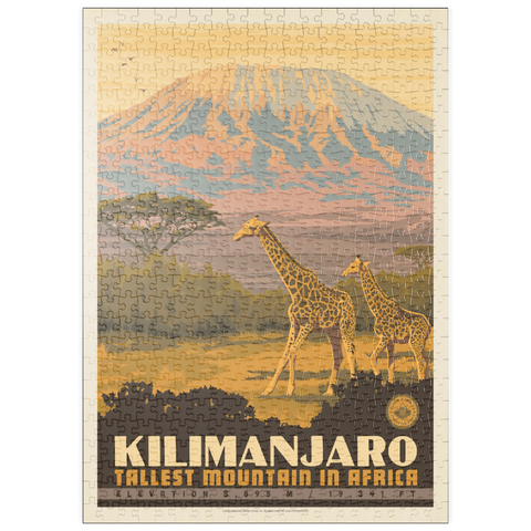 puzzleplate Kilimanjaro: Tallest Mountain in Africa, Vintage Poster 500 Puzzle
