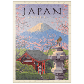 Darstellung des Puzzle Motivs Japan: Der Berg Fuji, Vintage Poster - Puzzleteile: 200