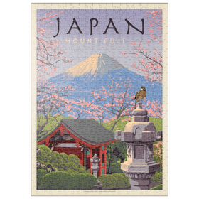 Darstellung des Puzzle-Motivs Japan: Der Berg Fuji, Vintage Poster – Puzzleteile: 500