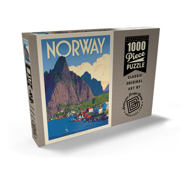 Norway: The Land of Fjords, Vintage Poster 1000 Puzzle Schachtel Ansicht2