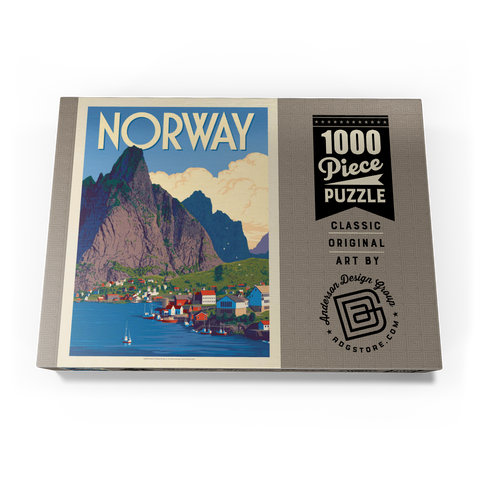 Norway: The Land of Fjords, Vintage Poster 1000 Puzzle Schachtel Ansicht3