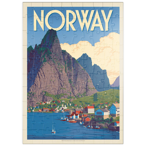 puzzleplate Norway: The Land of Fjords, Vintage Poster 100 Puzzle