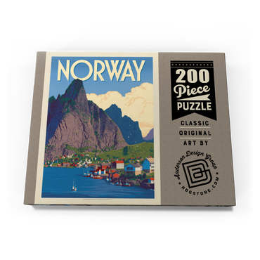 Norway: The Land of Fjords, Vintage Poster 200 Puzzle Schachtel Ansicht3