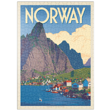 puzzleplate Norway: The Land of Fjords, Vintage Poster 500 Puzzle