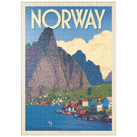 puzzleplate Norway: The Land of Fjords, Vintage Poster 500 Puzzle