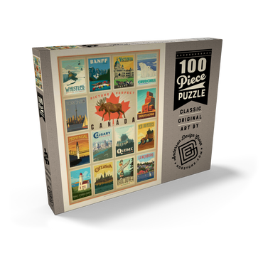 Canada Travel, Collage, Vintage Poster 100 Puzzle Schachtel Ansicht2