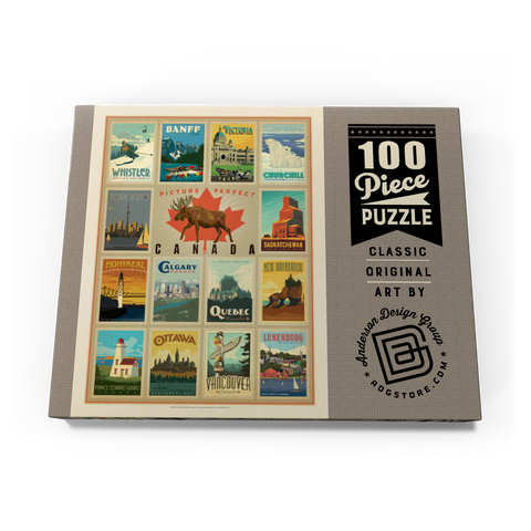 Canada Travel, Collage, Vintage Poster 100 Puzzle Schachtel Ansicht3