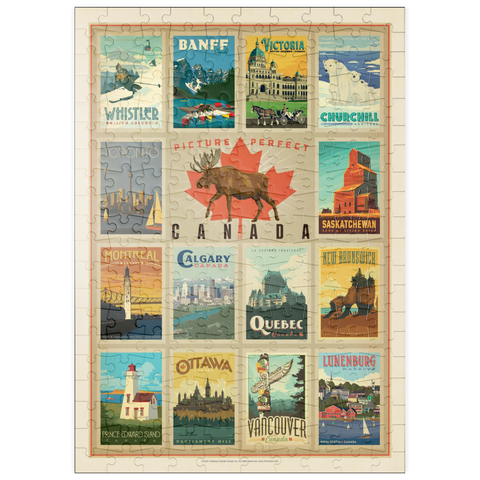 puzzleplate Canada Travel, Collage, Vintage Poster 200 Puzzle
