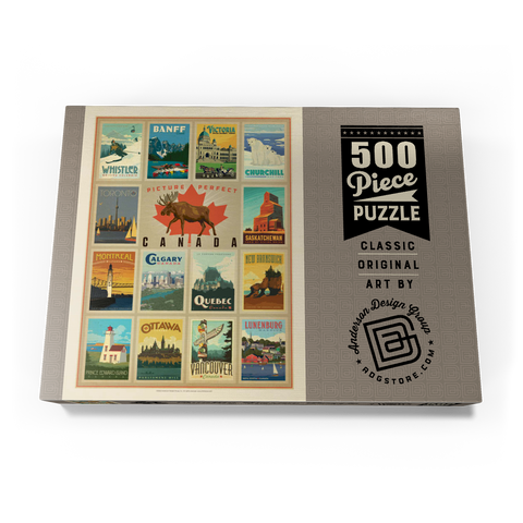 Canada Travel, Collage, Vintage Poster 500 Puzzle Schachtel Ansicht3